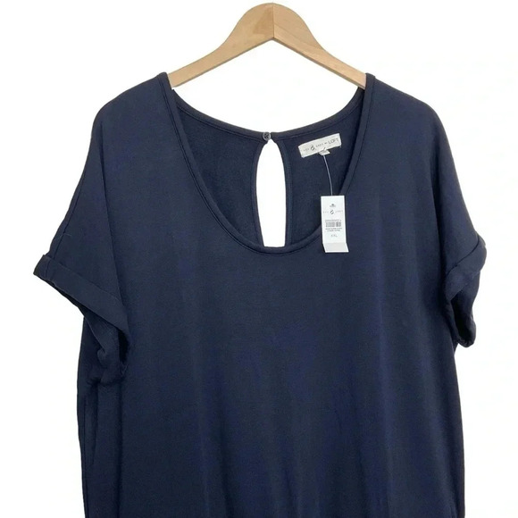 Lou & Grey Blue Shorts Romper XXL Pockets Stretchy Knit - Picture 2 of 5